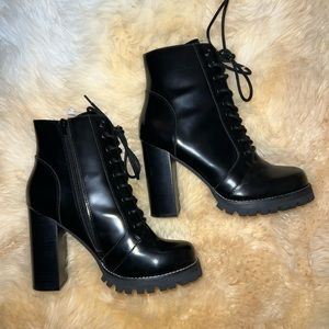 Jeffrey Campbell leather combat booties